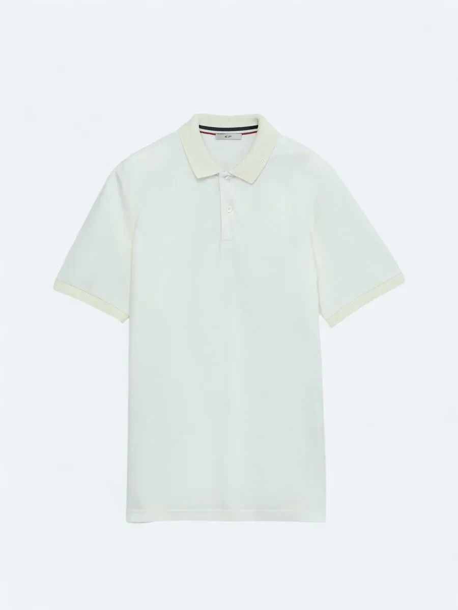 Ekru Polo Yaka %100 Pamuk T-Shirt - 6