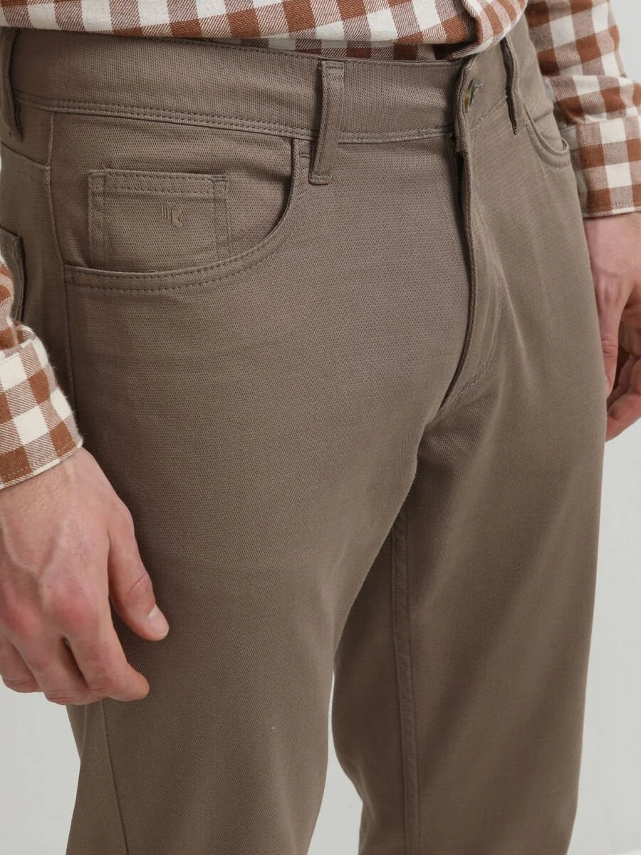 Fındık Düz Dokuma Slim Fit Casual Pamuk Karışımlı Pantolon - 2