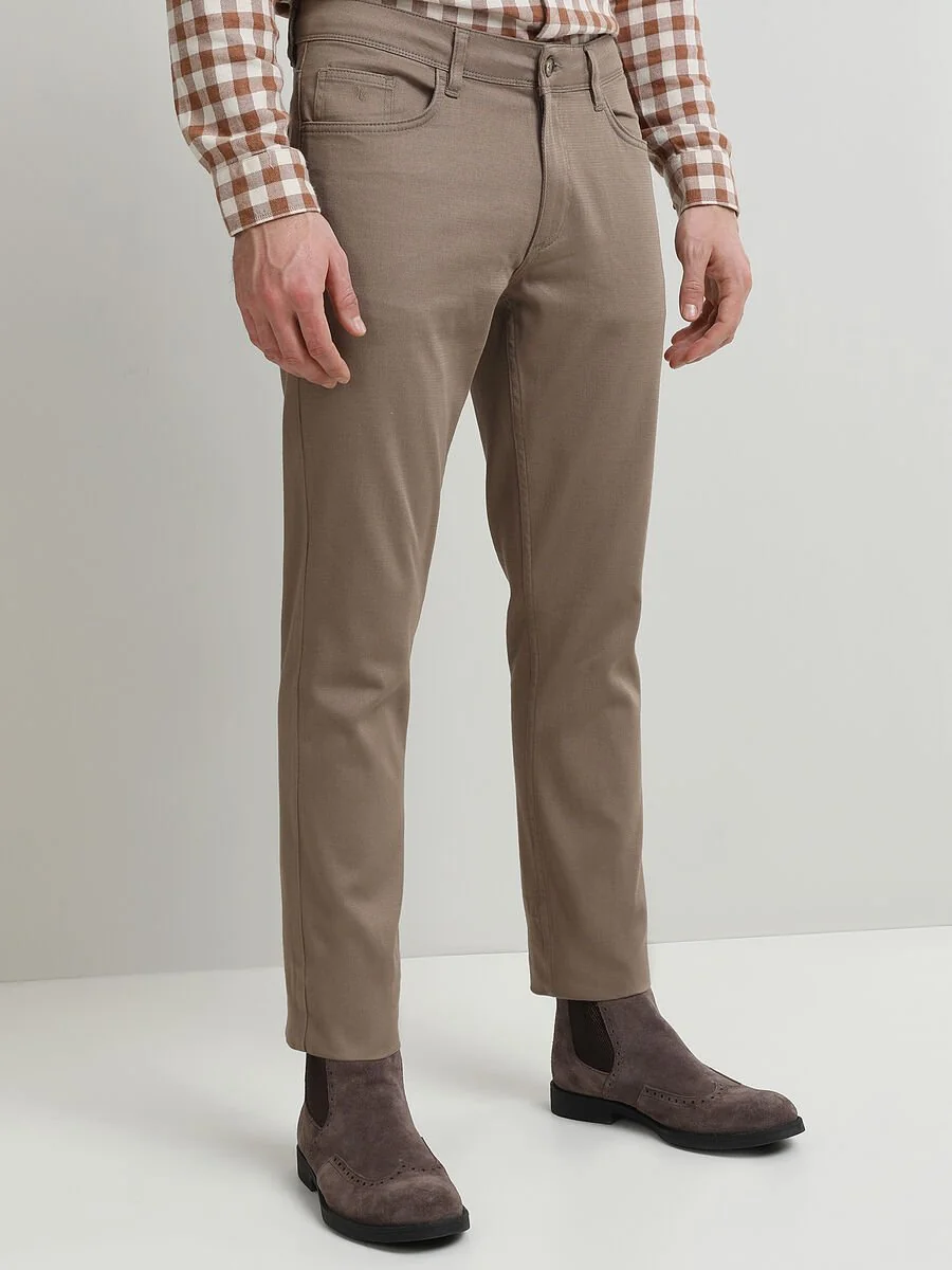 Fındık Düz Dokuma Slim Fit Casual Pamuk Karışımlı Pantolon - 3