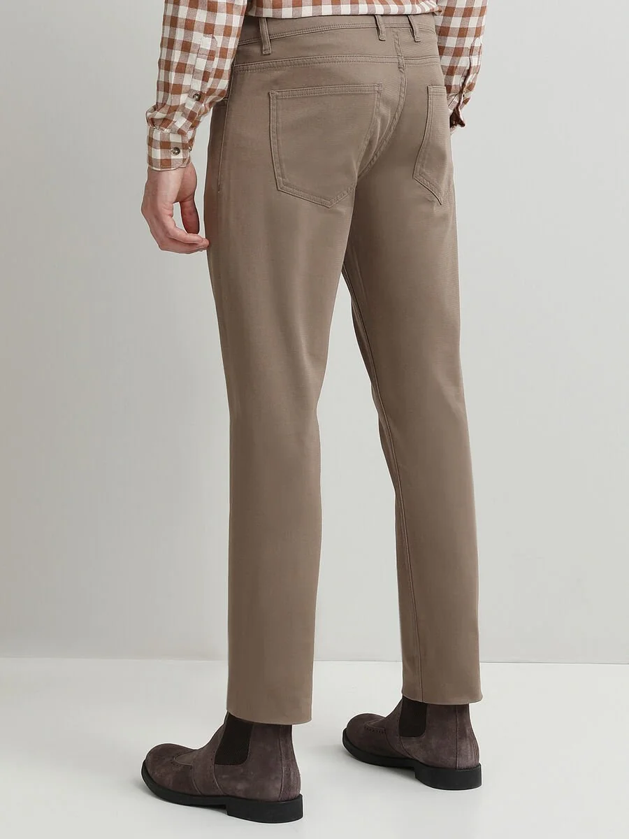Fındık Düz Dokuma Slim Fit Casual Pamuk Karışımlı Pantolon - 4
