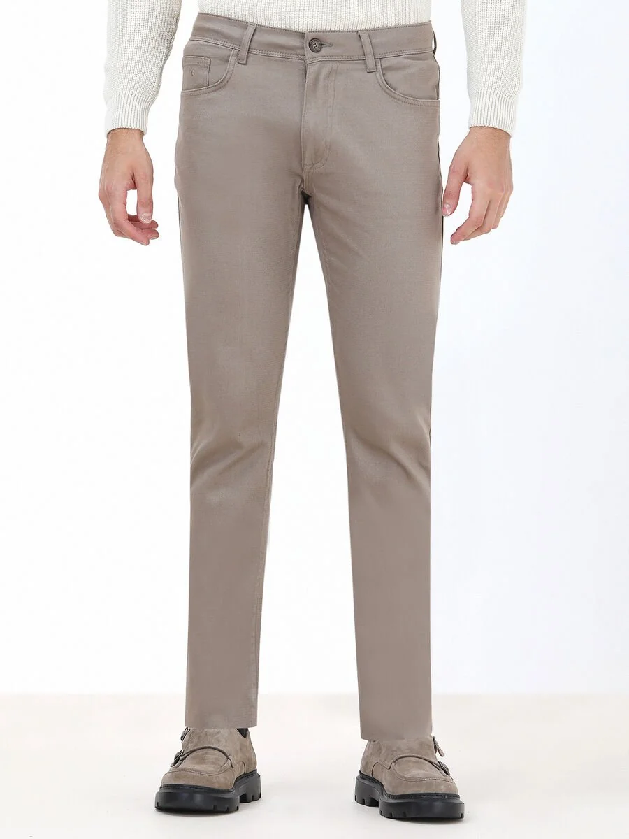Fındık Düz Dokuma Slim Fit Casual Pamuk Karışımlı Pantolon - 1