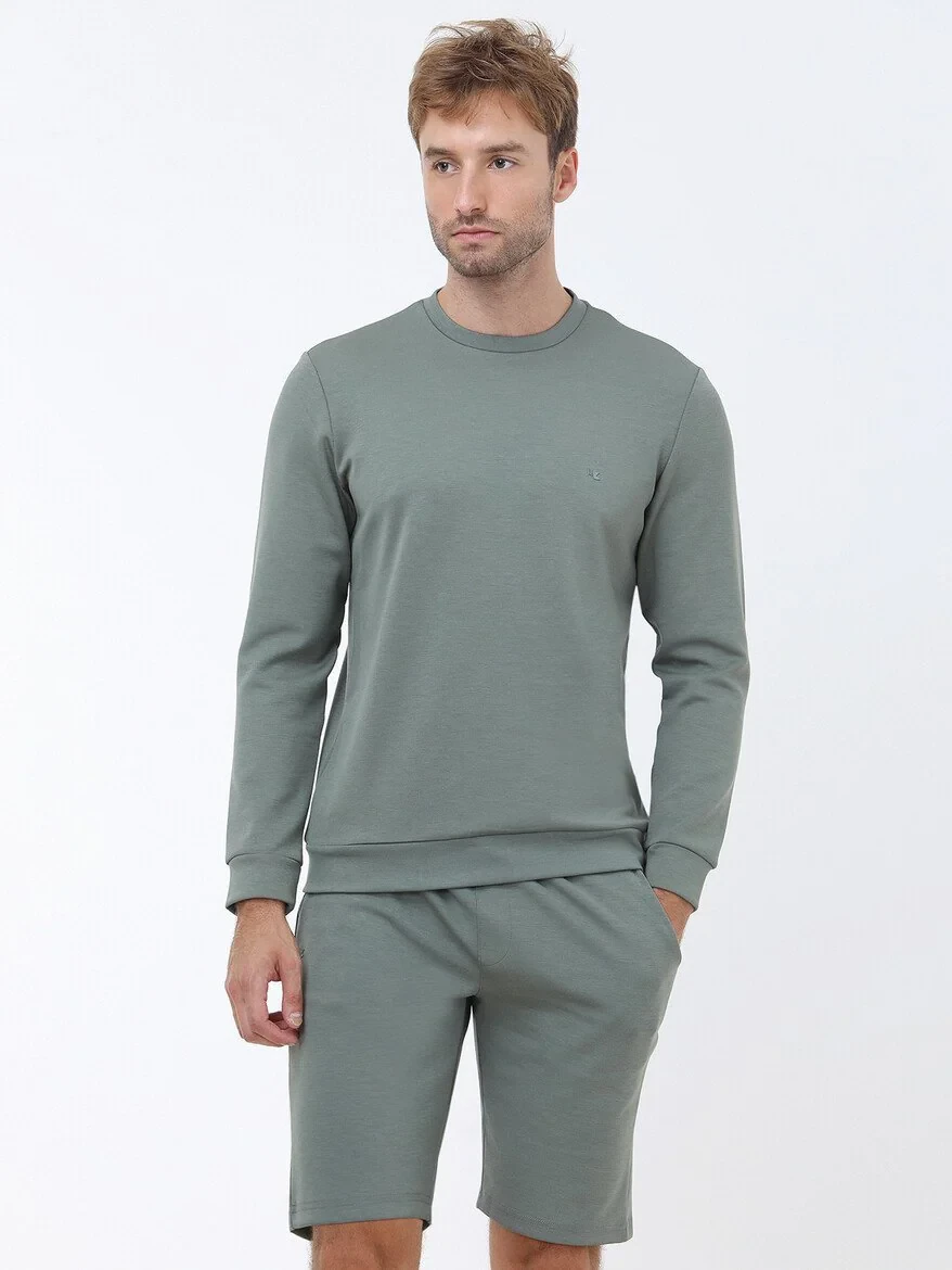 Green Crew Neck Sweatshirt - 1