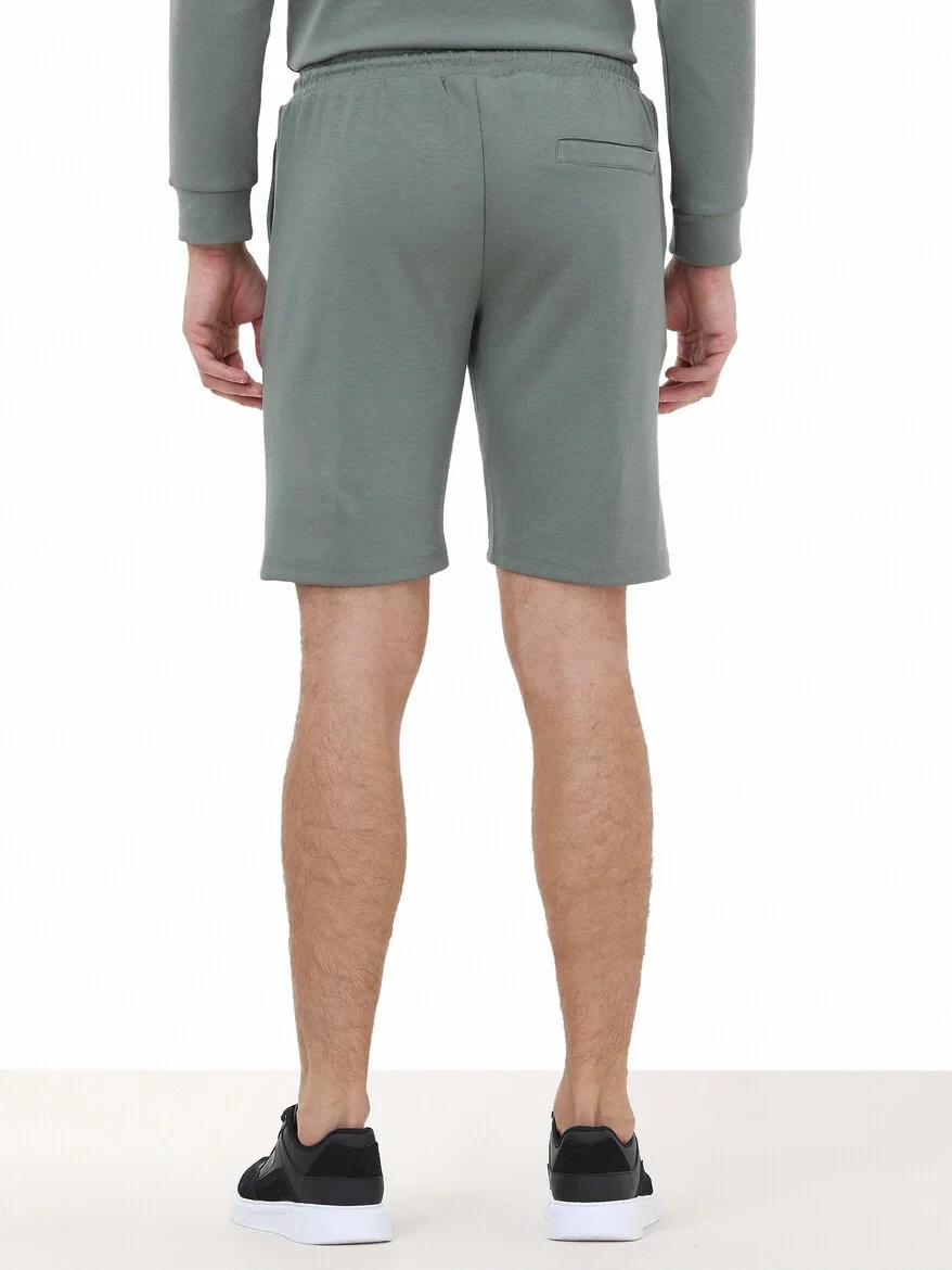 Green Knitting Jogging Fit Sport Bermuda 