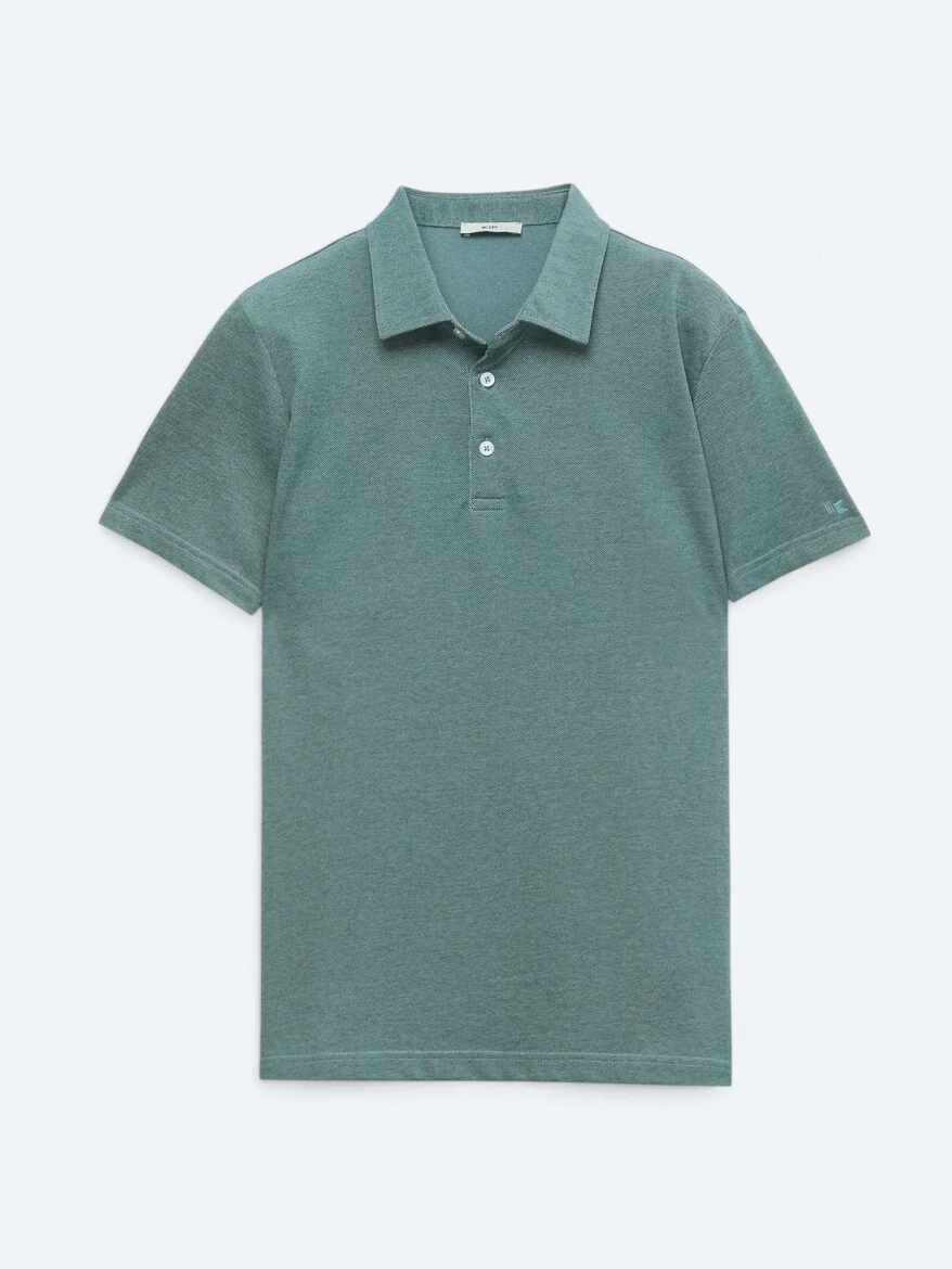 Green Polo Neck Cotton Blended T-Shirt 