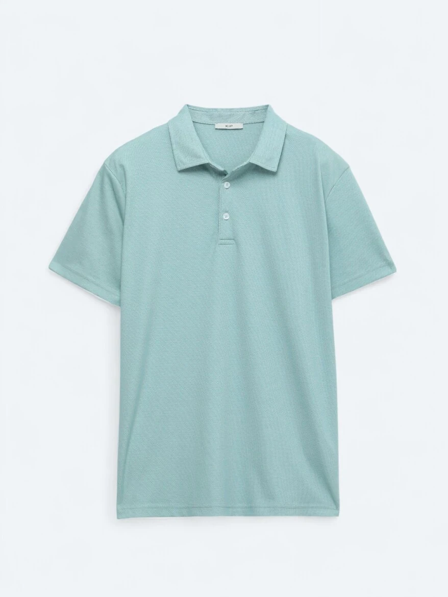 Green Polo Neck Cotton Blended T-Shirt 