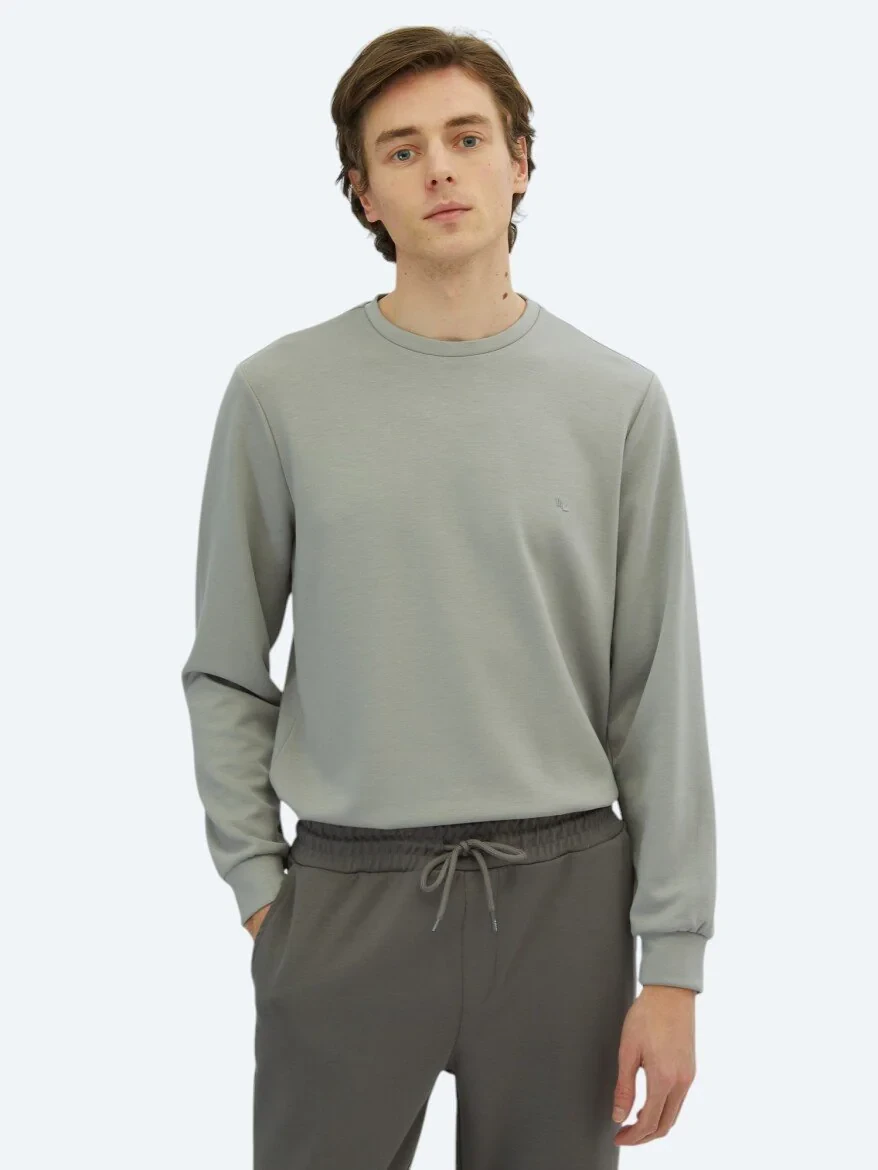 Grey Crew Neck Sweatshirt - 1