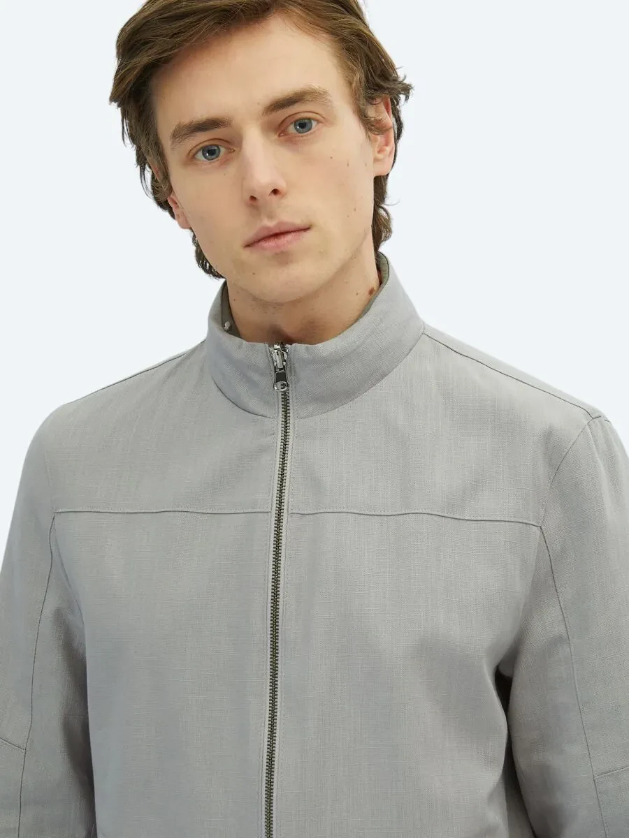 Grey Double-Sided Weaving Coat - 5