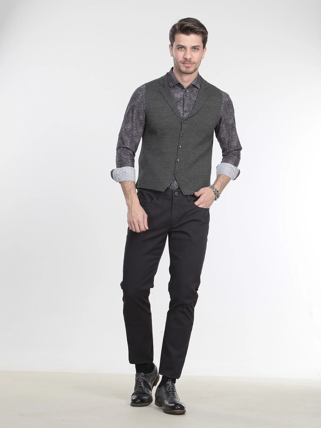 Grey Knit Vest - 1