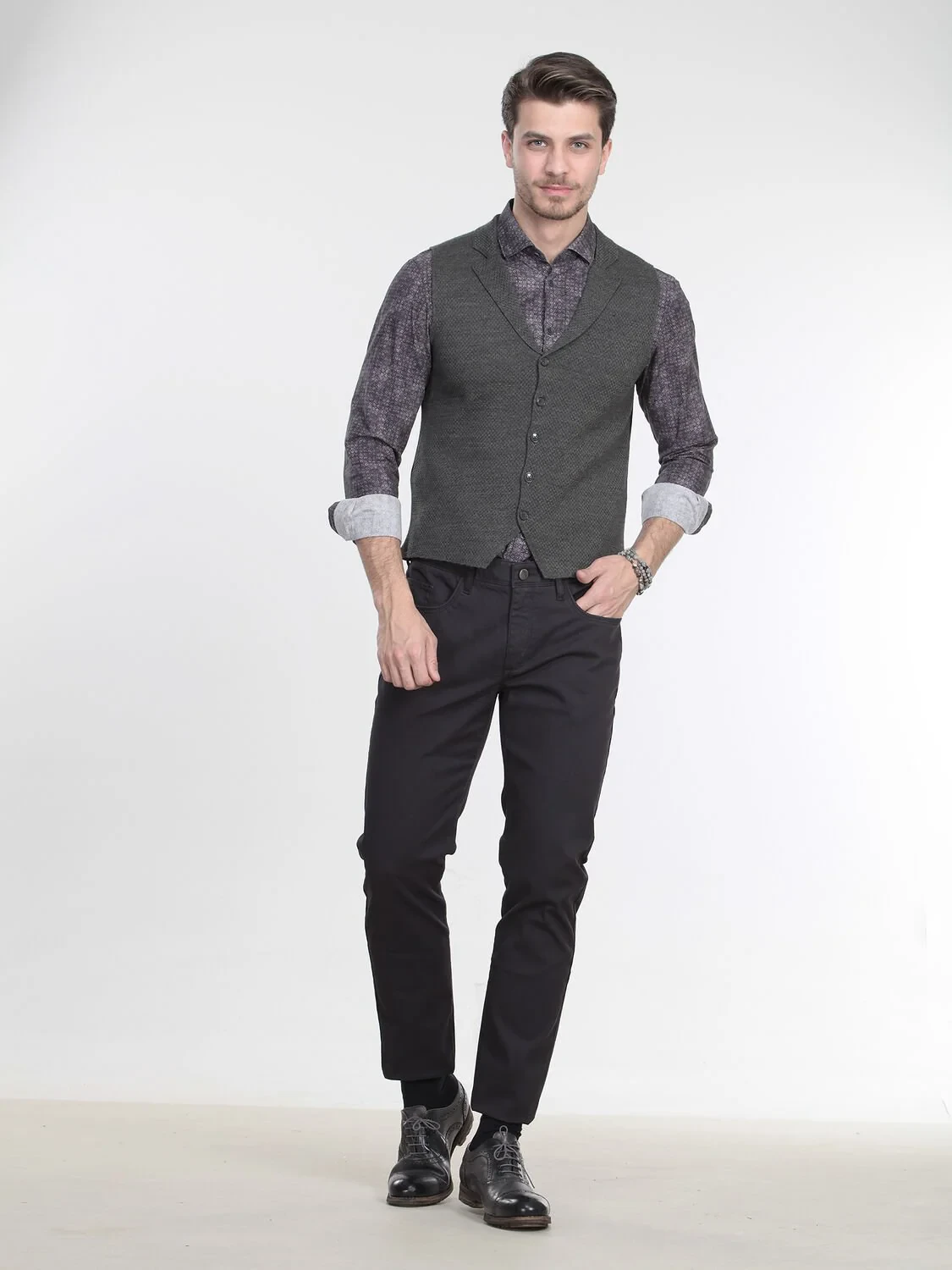 Grey Knit Vest - 1
