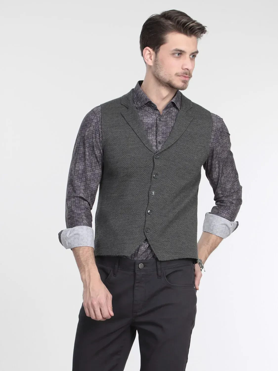 Grey Knit Vest - 2