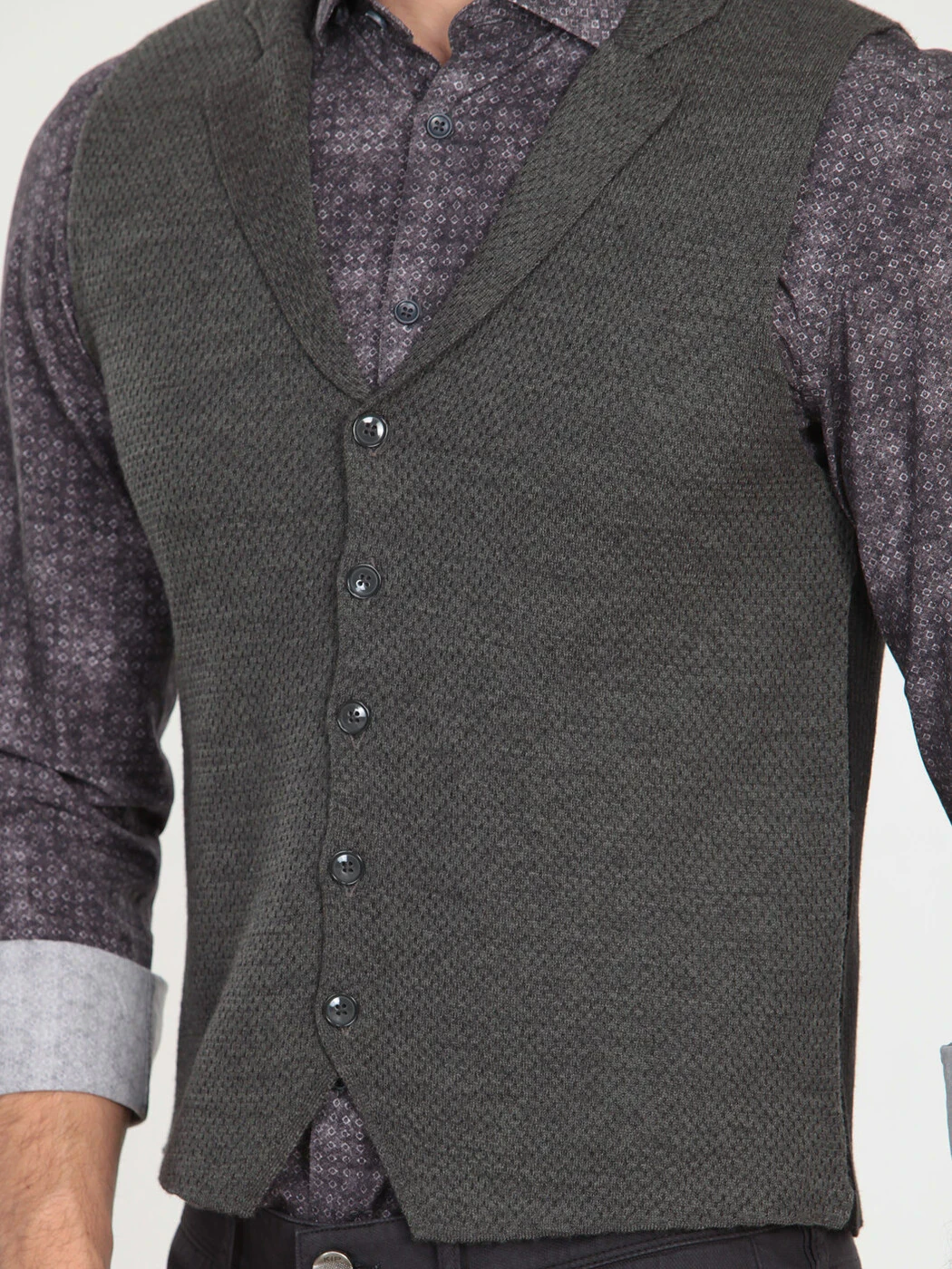 Grey Knit Vest - 4