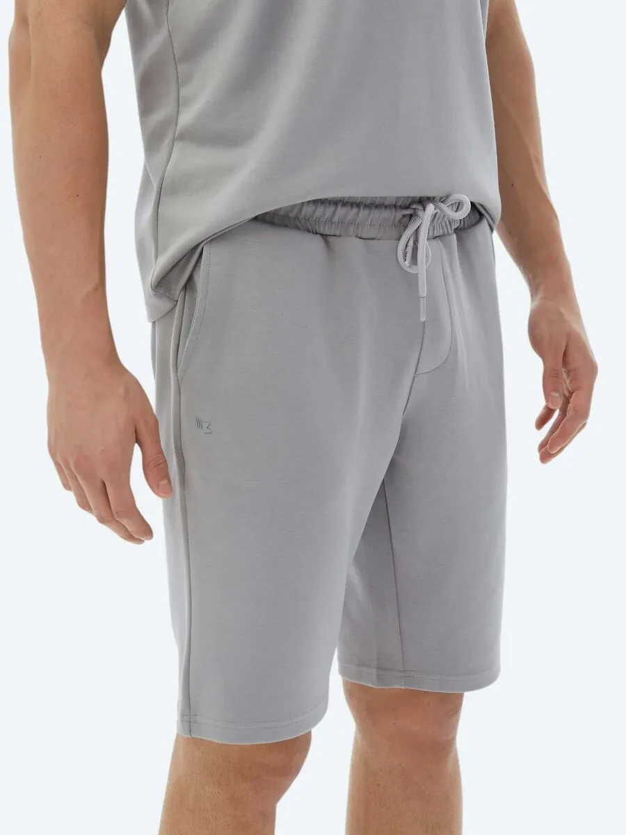 Grey Knitting Jogging Fit Casual Bermuda - 4