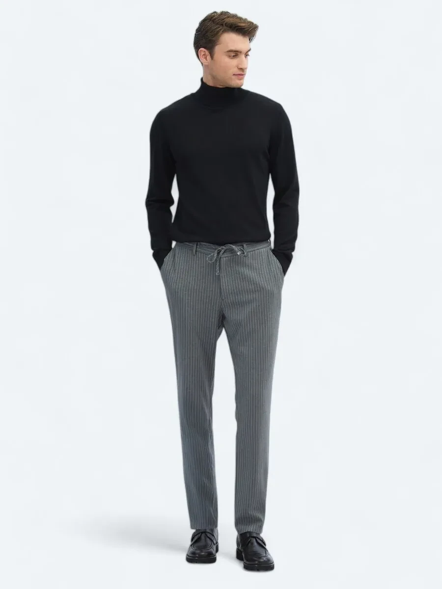 Grey Knitting Jogging Fit Casual Trousers - 1