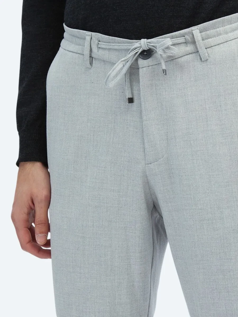 Grey Knitting Jogging Fit Casual Trousers - 3