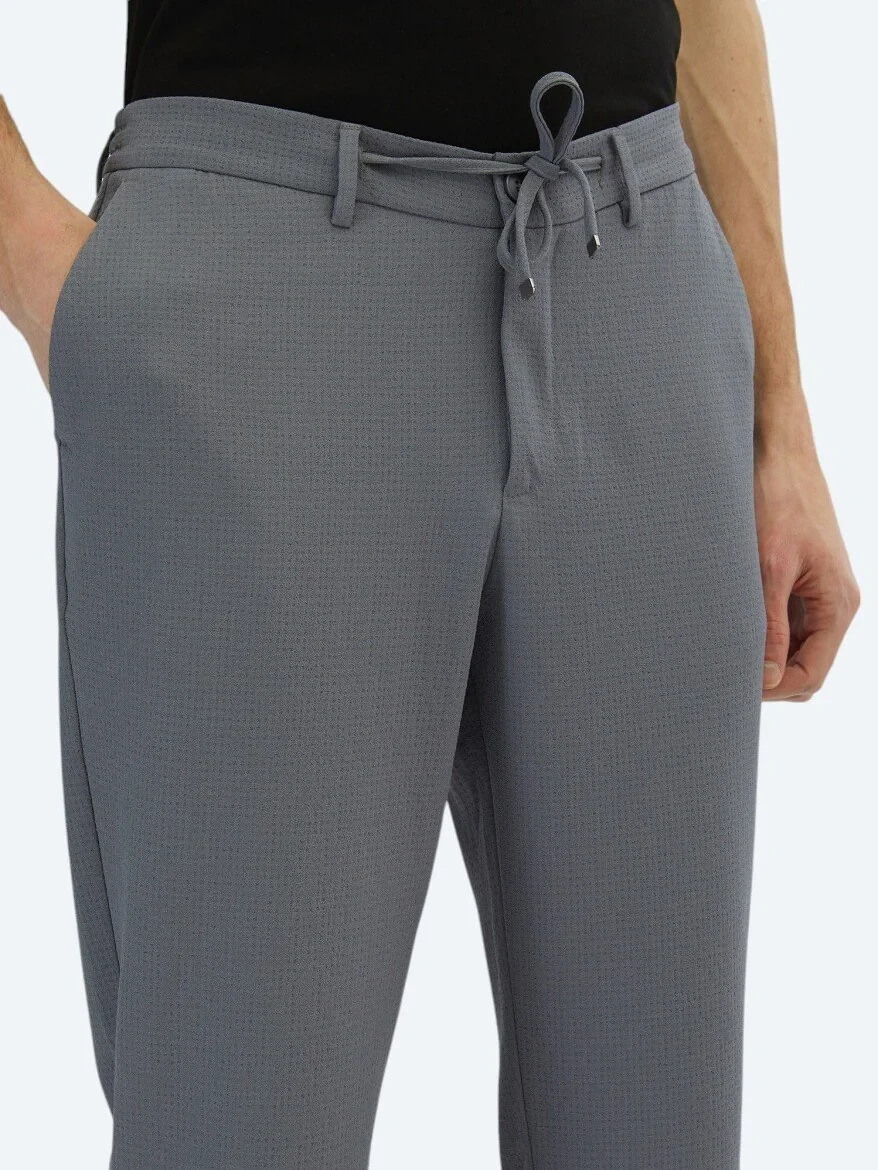 Grey Knitting Jogging Fit Casual Trousers - 3