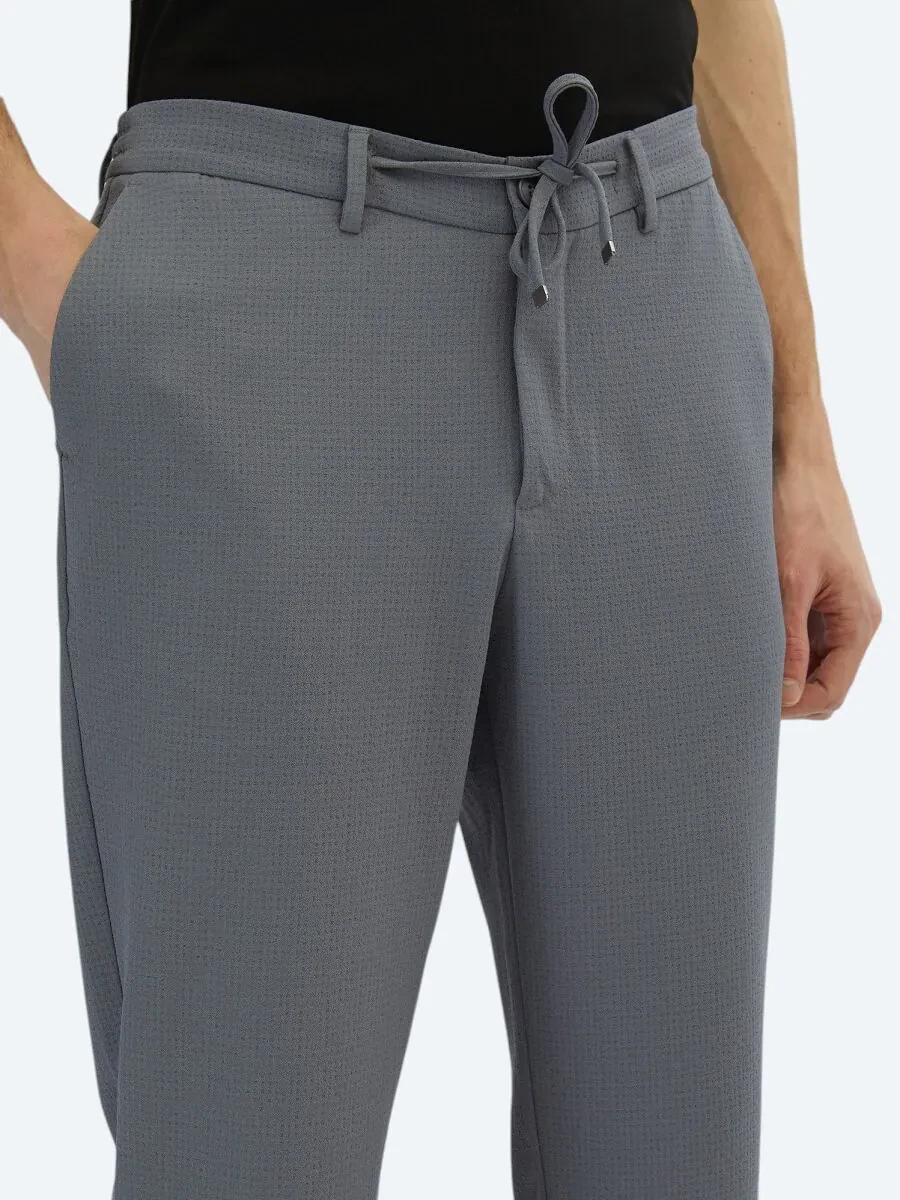 Grey Knitting Jogging Fit Casual Trousers - 3