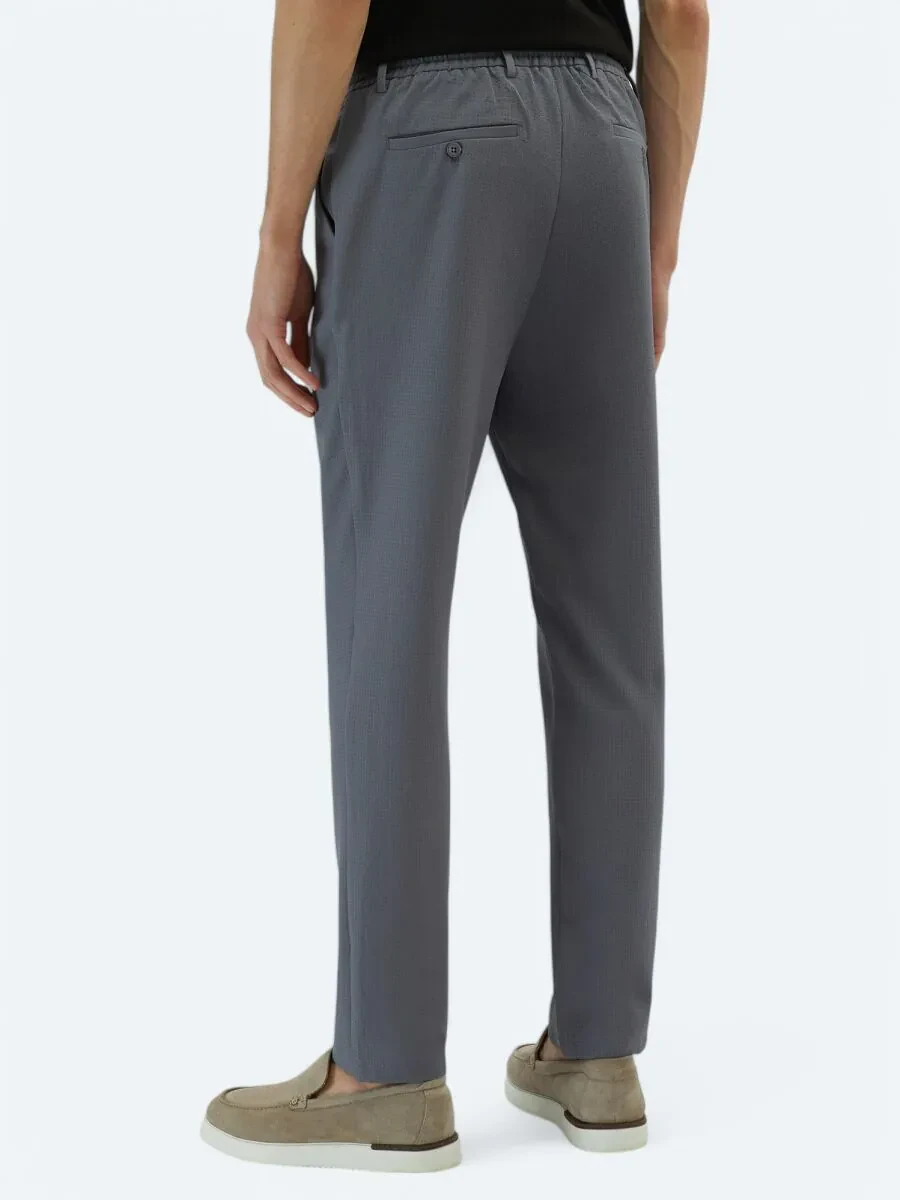 Grey Knitting Jogging Fit Casual Trousers - 4