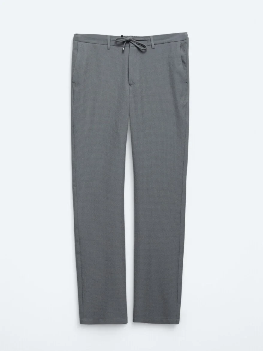 Grey Knitting Jogging Fit Casual Trousers - 5