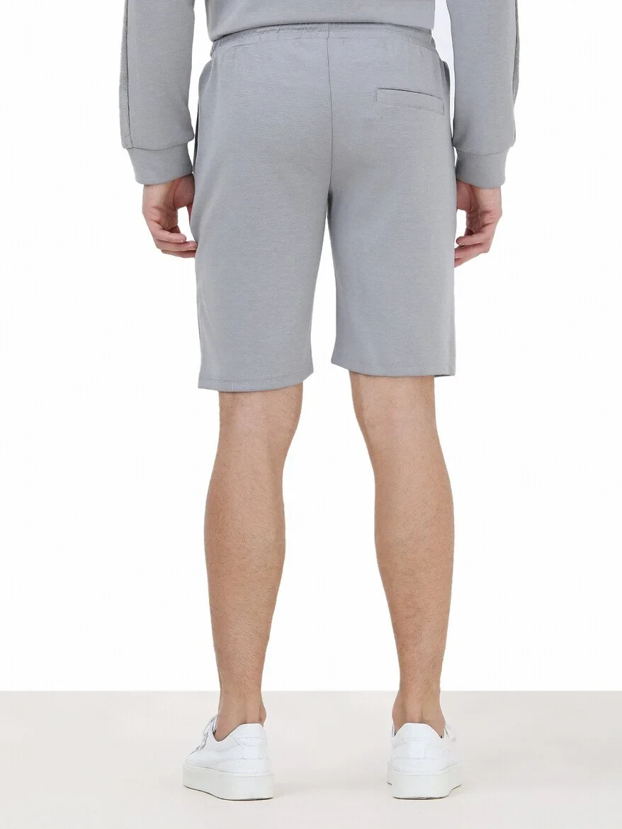 Grey Knitting Jogging Fit Sport Bermuda - 4