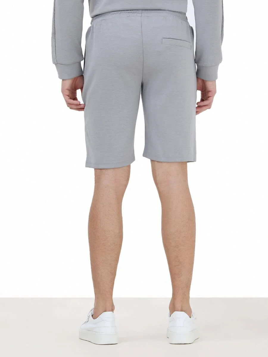 Grey Knitting Jogging Fit Sport Bermuda - 4