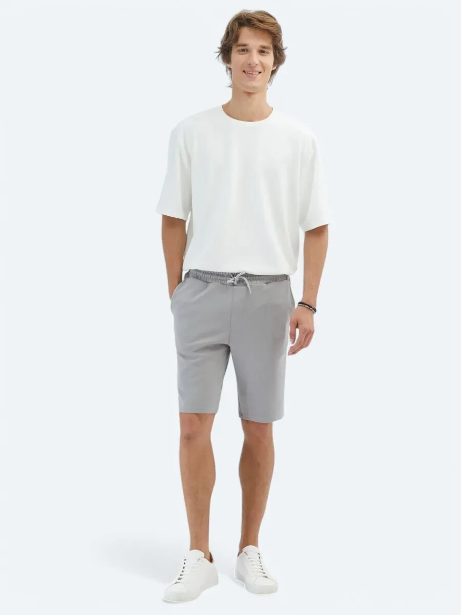 Grey Knitting Jogging Fit Sport Bermuda - 1