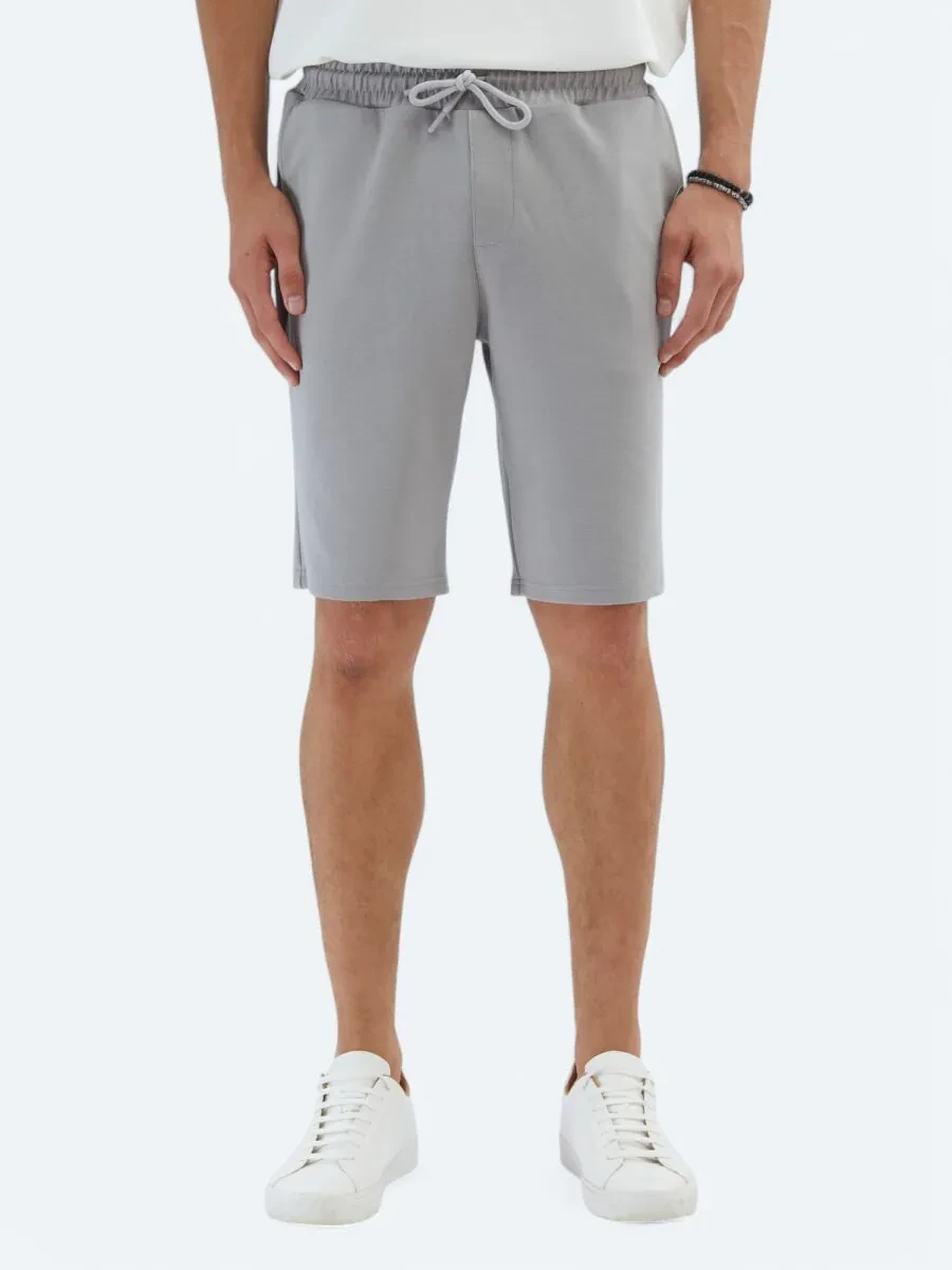Grey Knitting Jogging Fit Sport Bermuda - 2