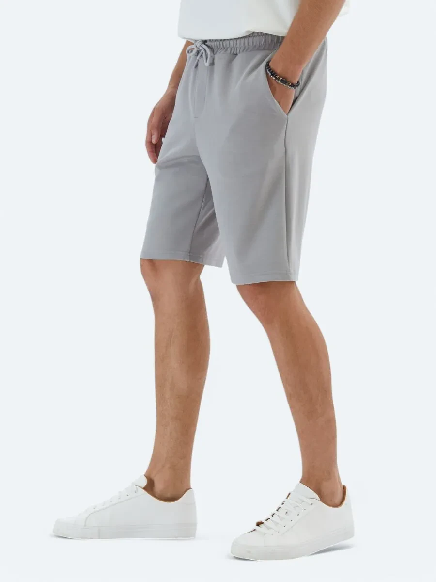 Grey Knitting Jogging Fit Sport Bermuda - 3