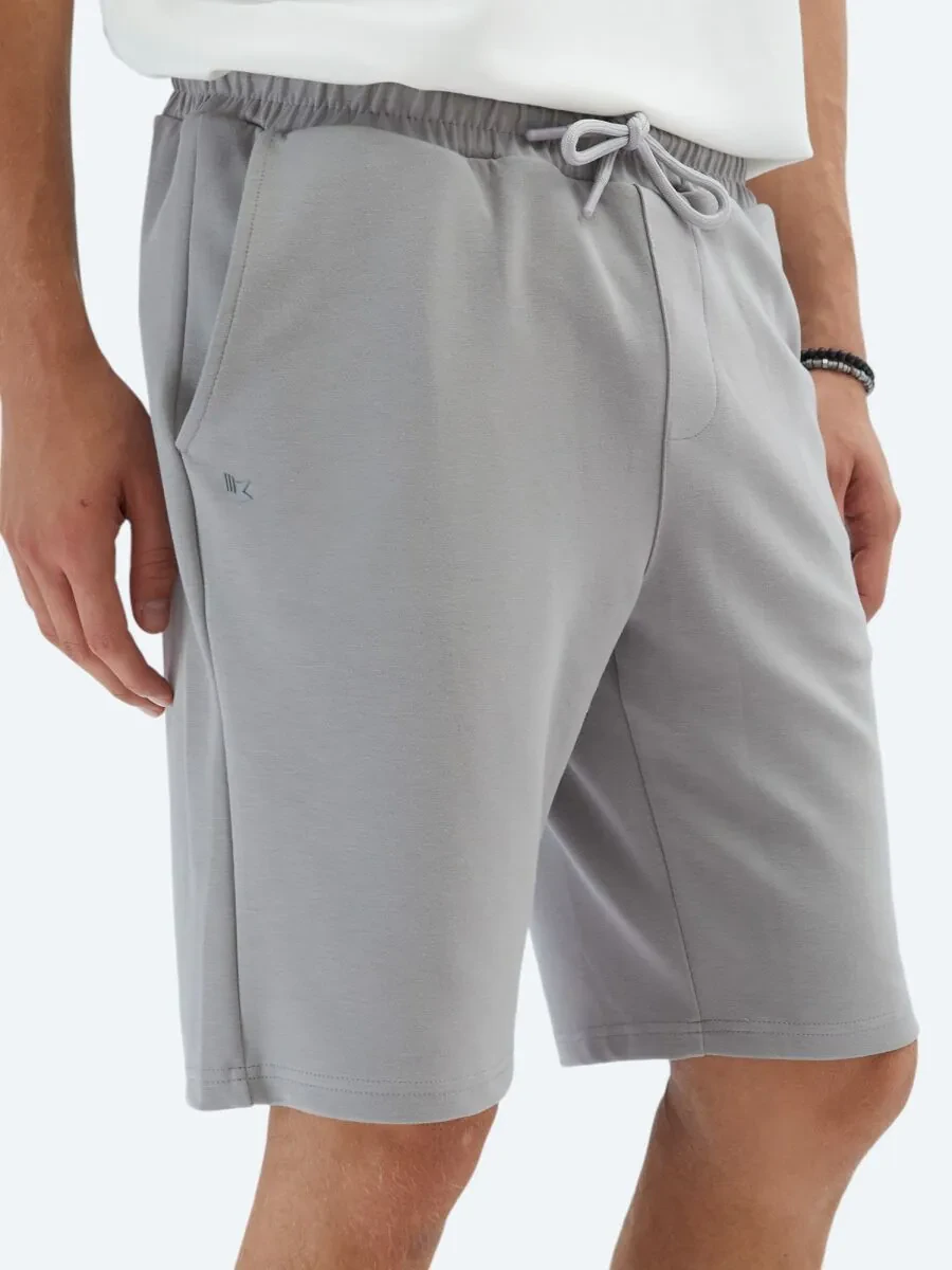 Grey Knitting Jogging Fit Sport Bermuda - 4