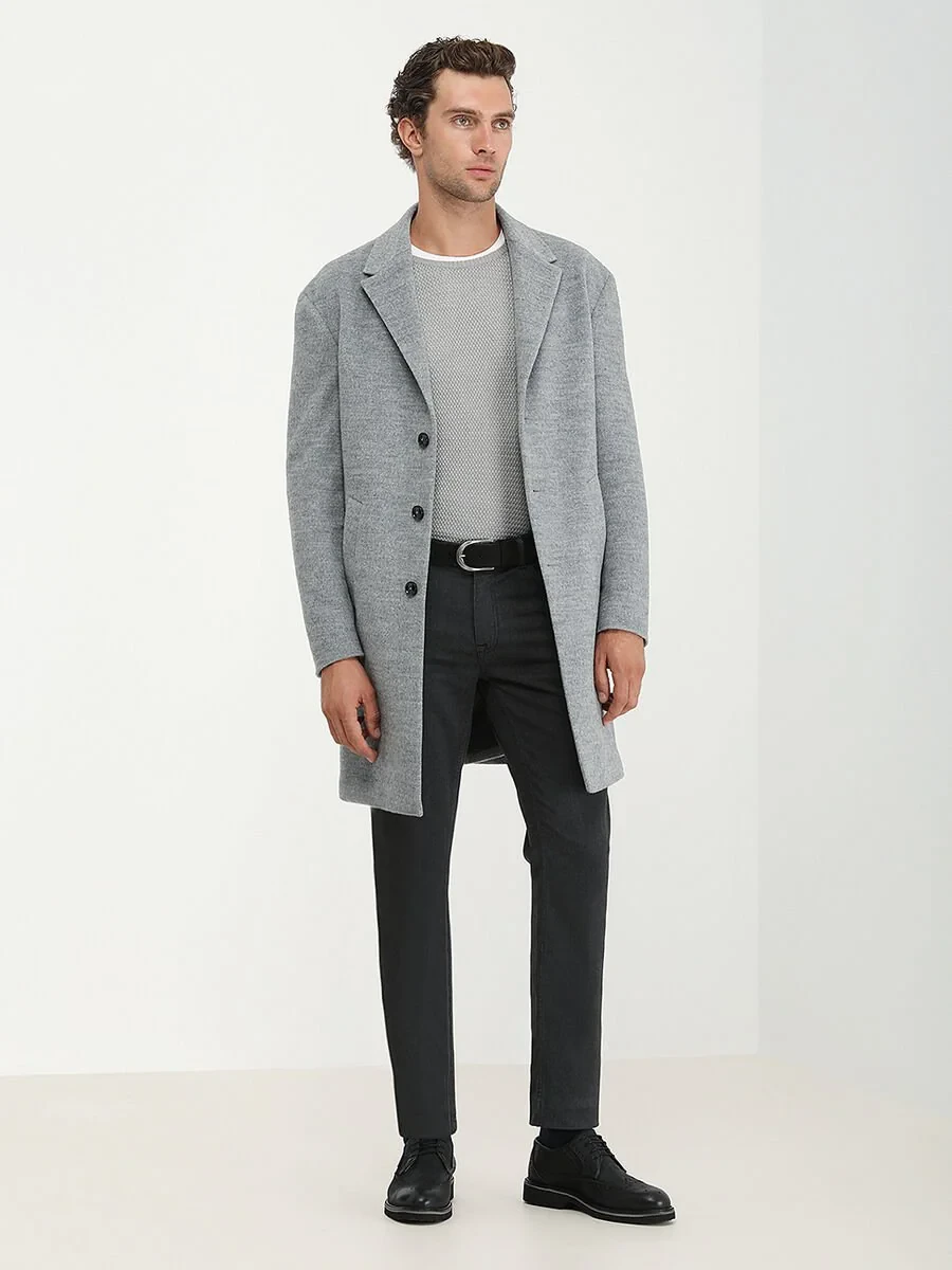 Grey Knitting Overcoat - 3