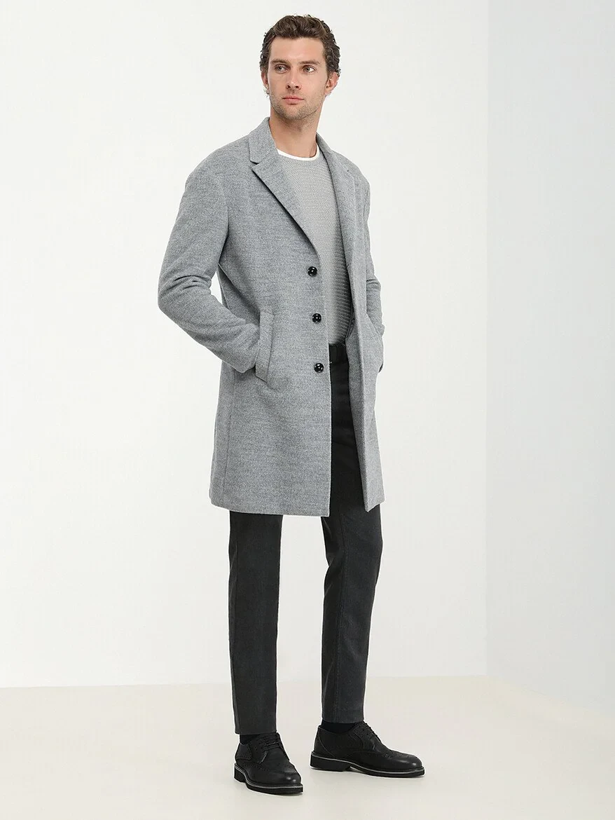 Grey Knitting Overcoat - 5