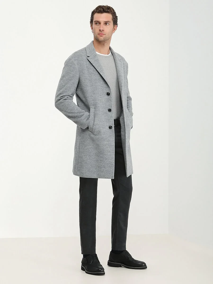 Grey Knitting Overcoat - 5