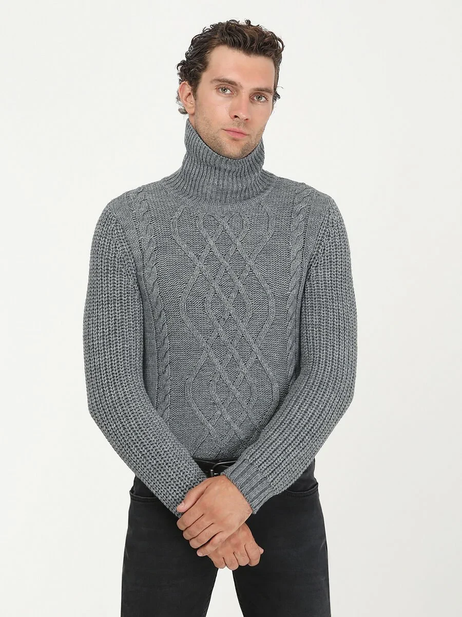 Grey Knitwear Sweatshirt - 1
