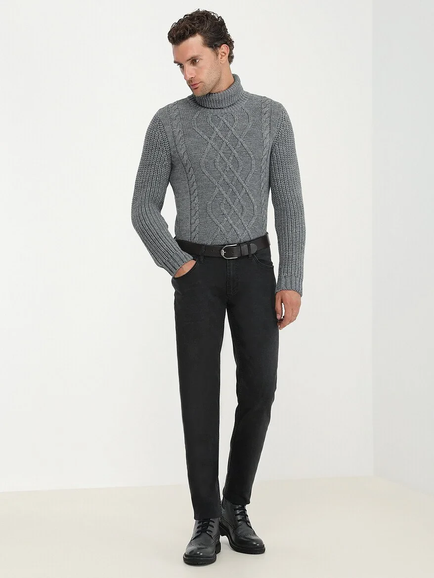 Grey Knitwear Sweatshirt - 2