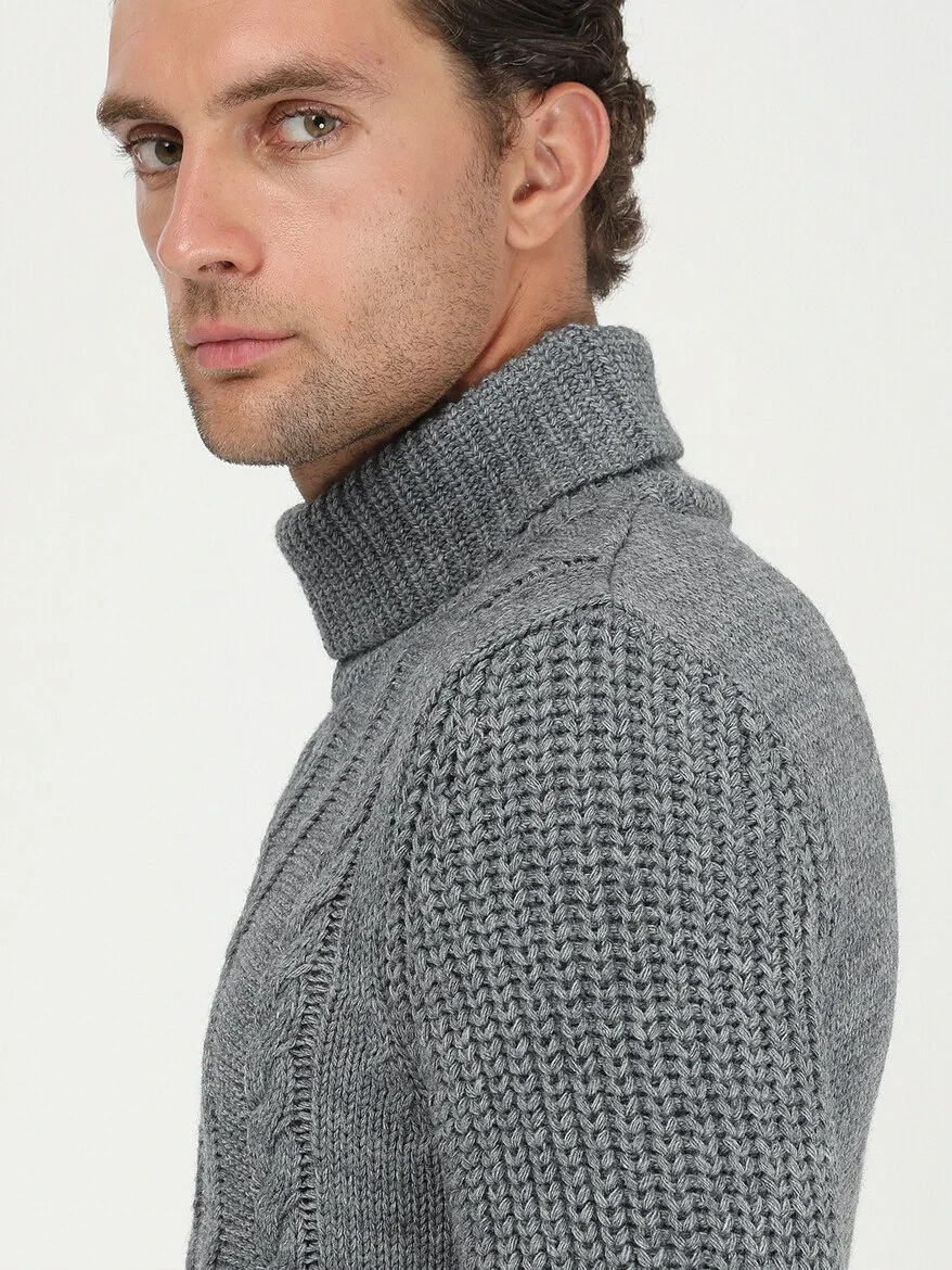 Grey Knitwear Sweatshirt 