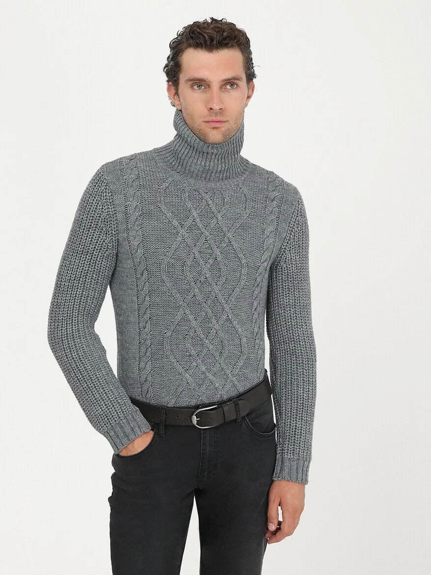 Grey Knitwear Sweatshirt - 5