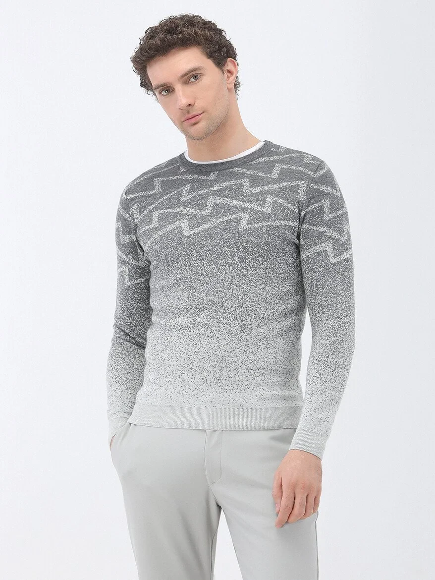 Grey Knitwear Sweatshirt - 1