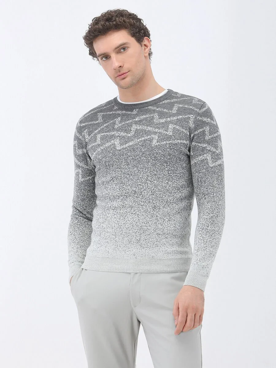 Grey Knitwear Sweatshirt - 1