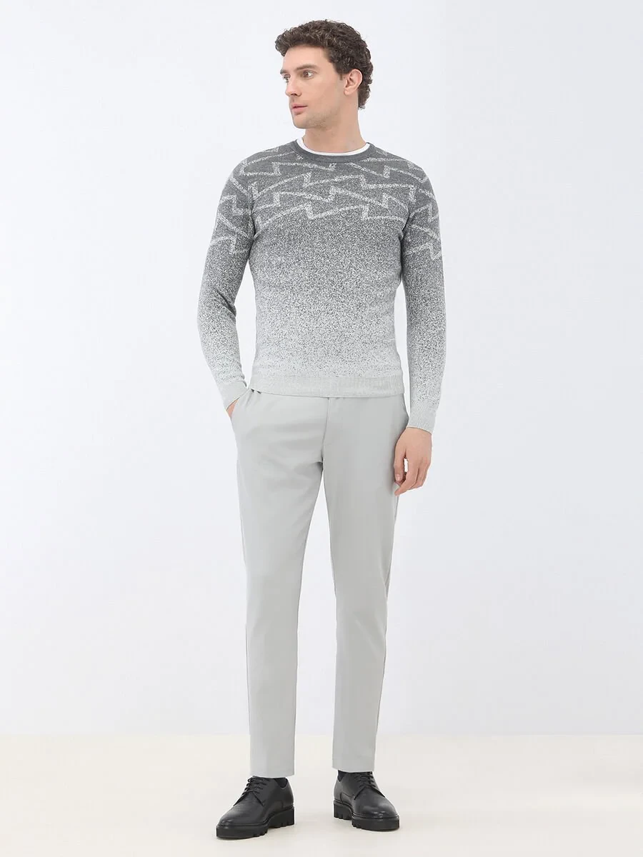 Grey Knitwear Sweatshirt - 2