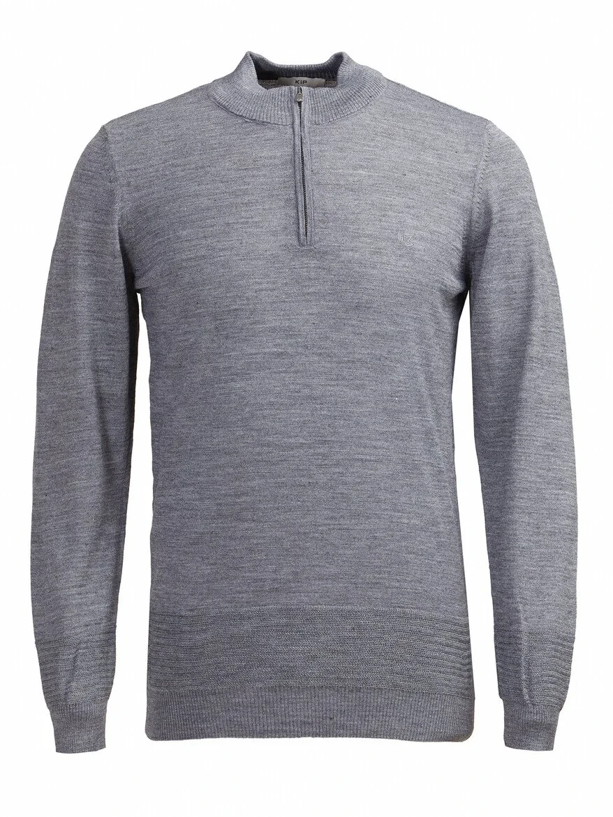 Grey Knitwear Sweatshirt - 1