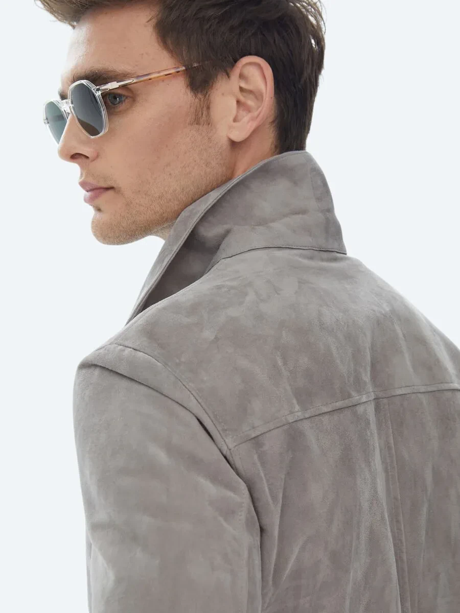 Grey Leather Coat - 11