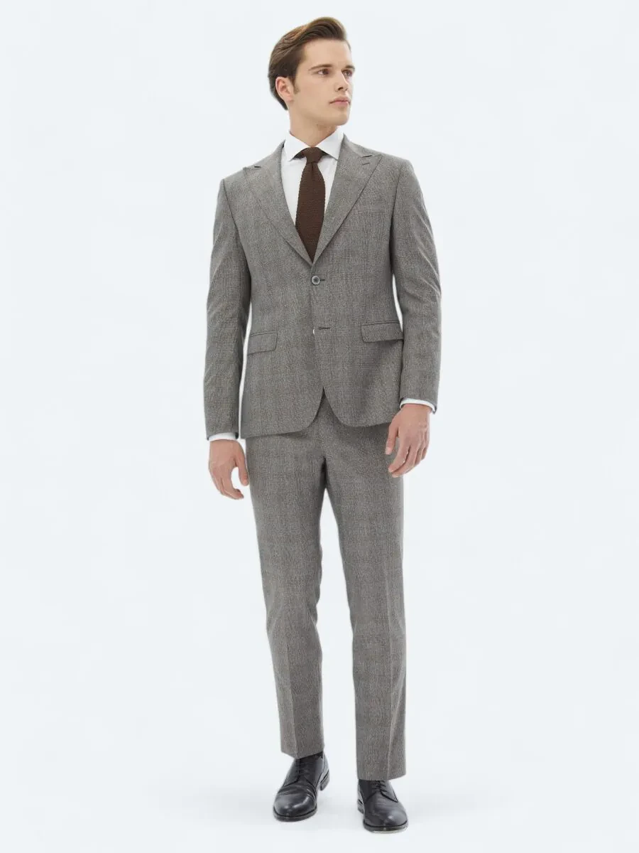 Grey Micro Modern Fit Suit - 2