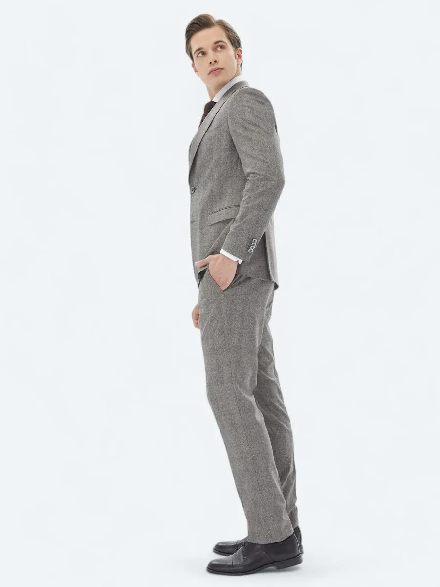 Grey Micro Modern Fit Suit - 3