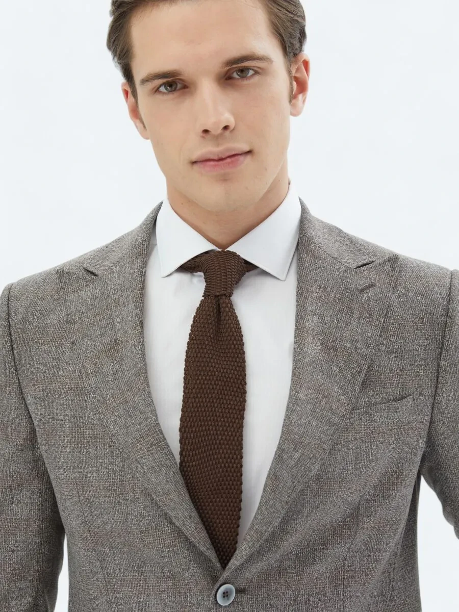 Grey Micro Modern Fit Suit - 5