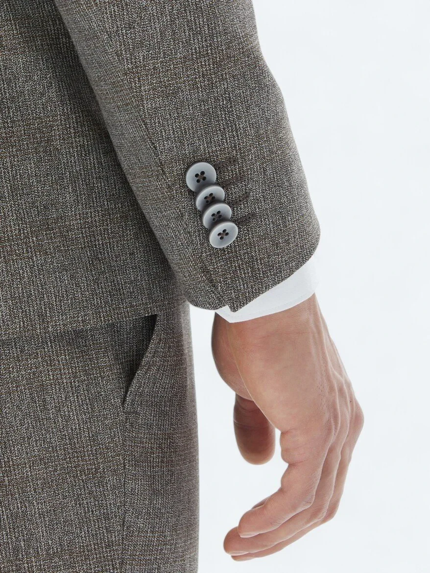 Grey Micro Modern Fit Suit - 6