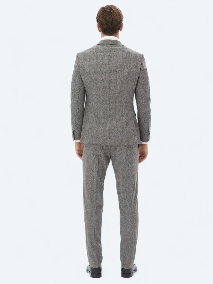 Grey Micro Modern Fit Suit - 7
