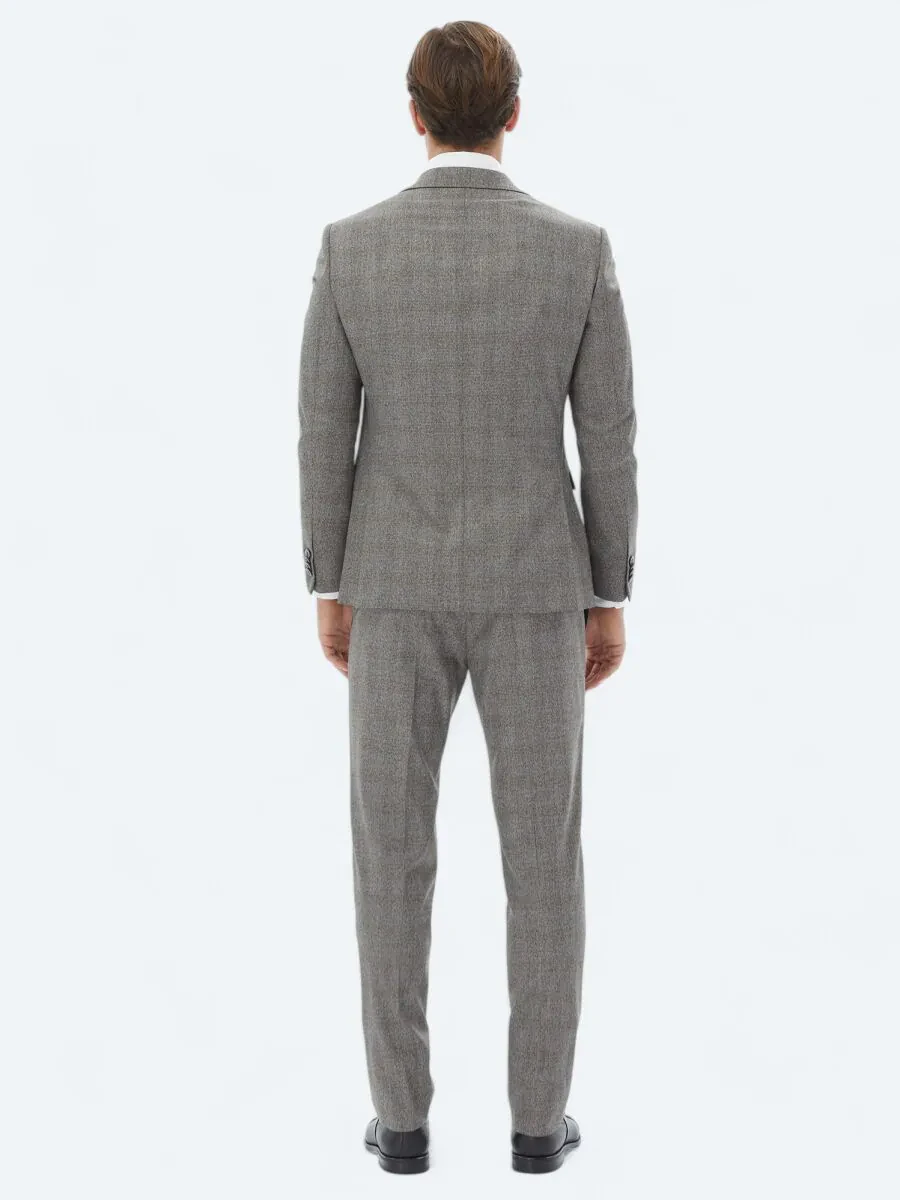 Grey Micro Modern Fit Suit - 7