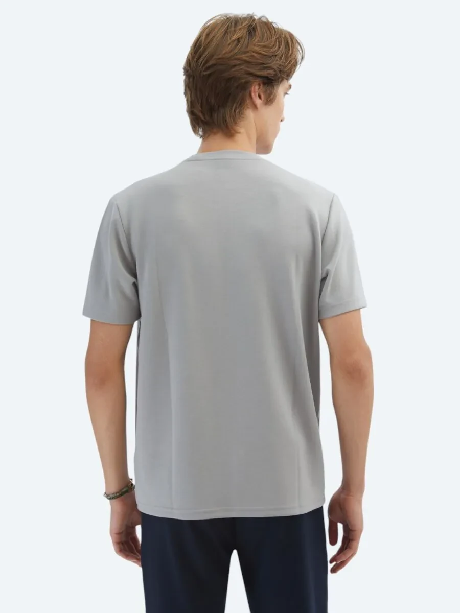 Grey Plain Crew Neck T-Shirt - 6