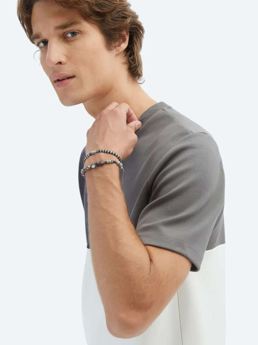 Grey Plain Crew Neck T-Shirt - 3
