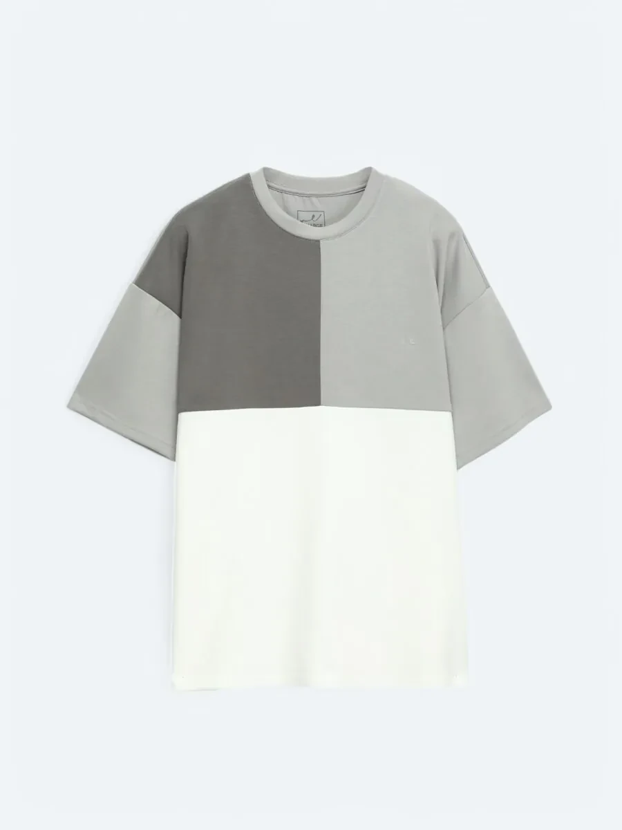 Grey Plain Crew Neck T-Shirt - 6