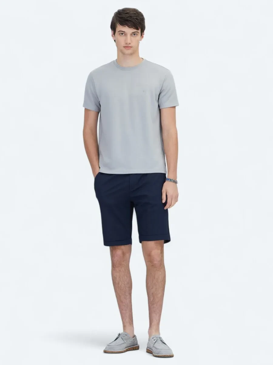 Grey Plain Crew Neck T-Shirt - 2